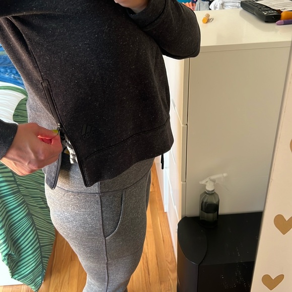 Adidas Sweatshirt Athleisure with side zippers - heather black - Picture 3 of 7